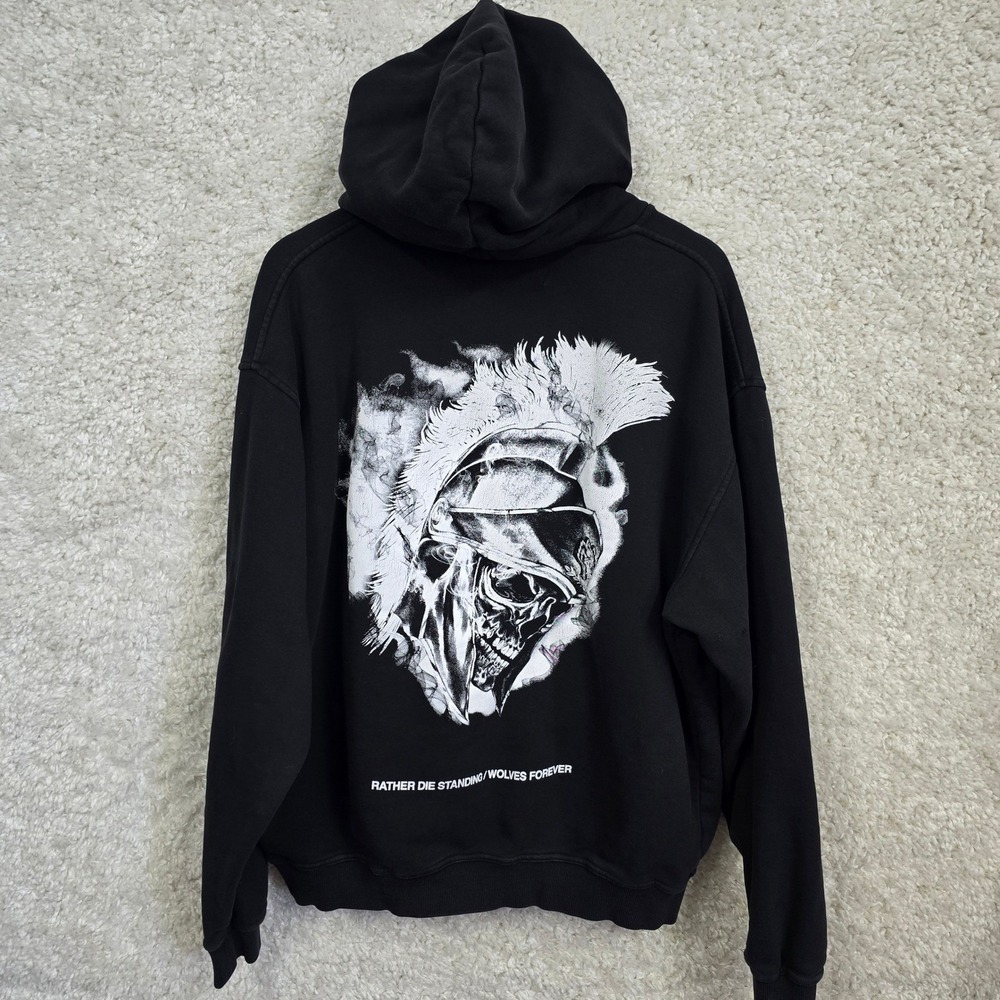 Darc Sport Hoodie Mens Large Black Rather Die Standing‎ Wolves Forever Spartan L